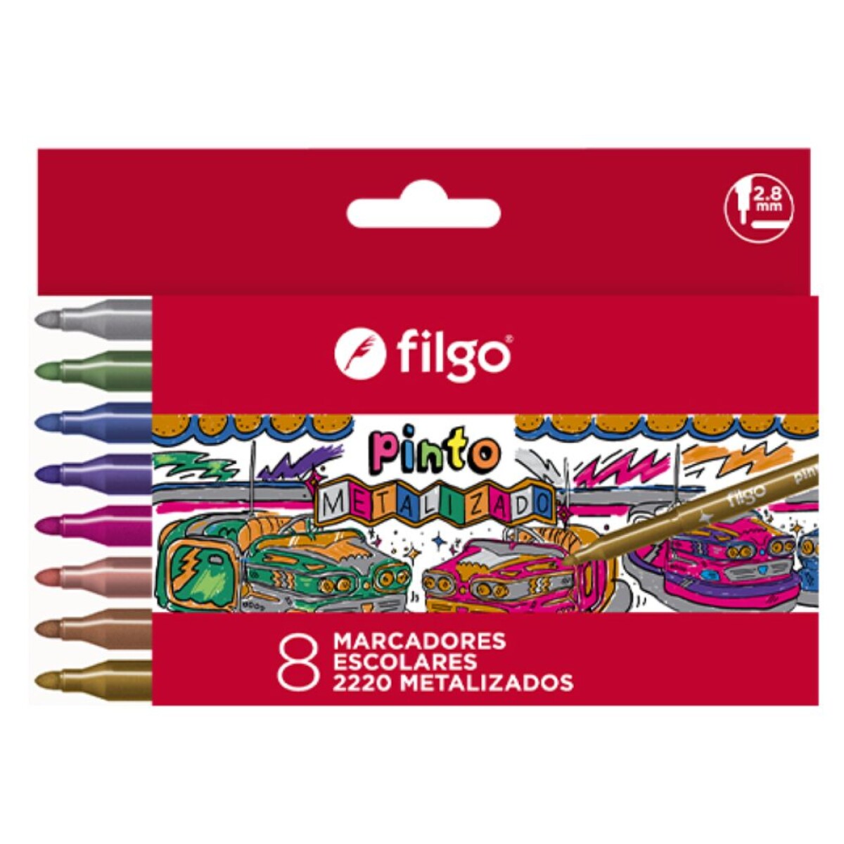 Filgo marcador pinto 2220 - estuche x 8 glitter metálico - Filgo Marcador Pinto 2220 - Estuche X 8 Glitter Metálico 