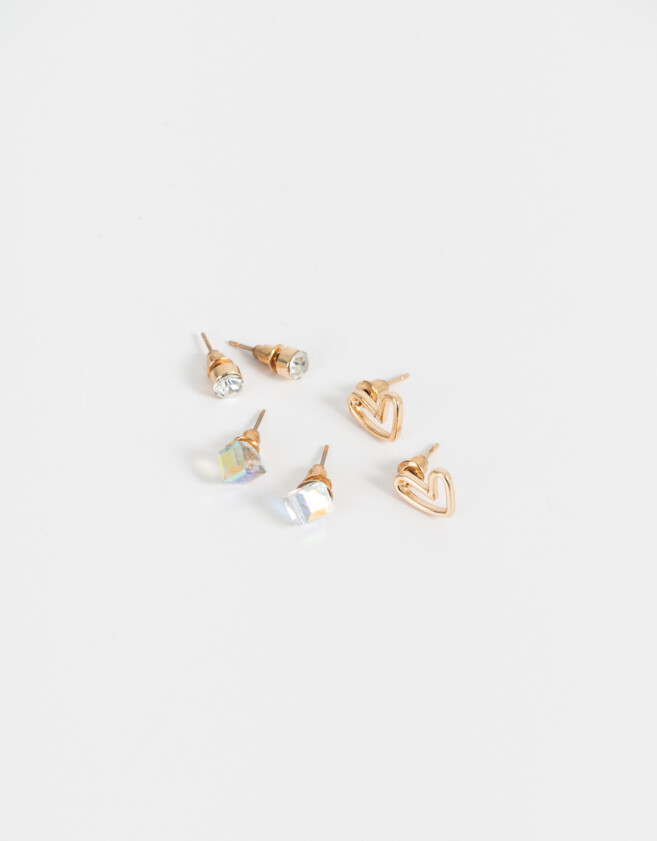 Aros Sets Con corazón Set De Aros Pasantes - Dorado
