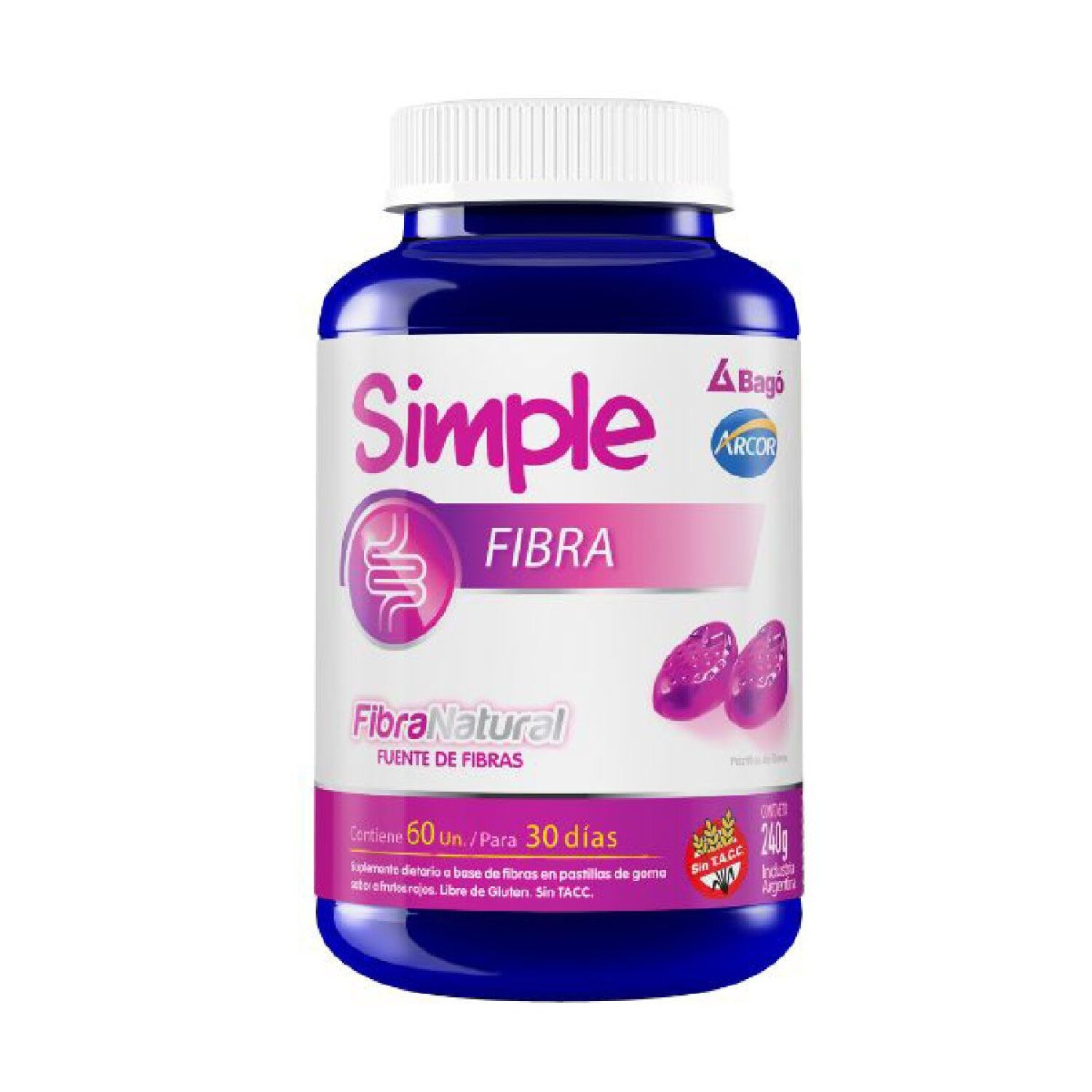 SIMPLE FIBRA GUMMIES BAGO FR. X 60 UNID. — Farmacenter
