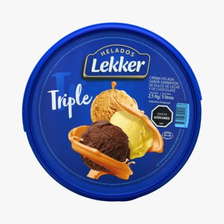 HELADO LEKKER 5L TRIPLE SAMBAYON DULCE LECHE CHOCOLATE HELADO LEKKER 5L TRIPLE SAMBAYON DULCE LECHE CHOCOLATE