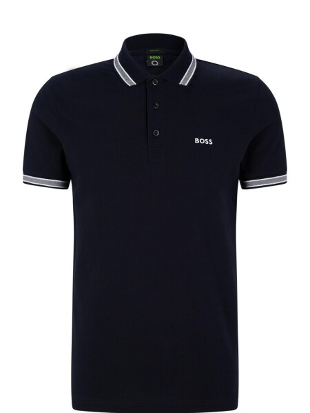 HUGO BOSS Polo de Algodón Piqué con Logo Contrastante 0