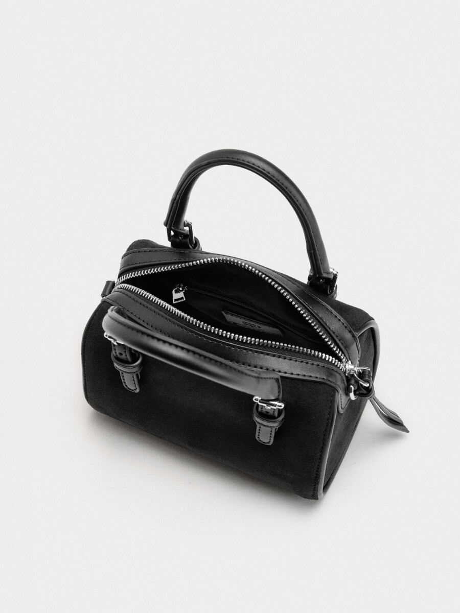 Bolso Bowling Efecto Piel S negro