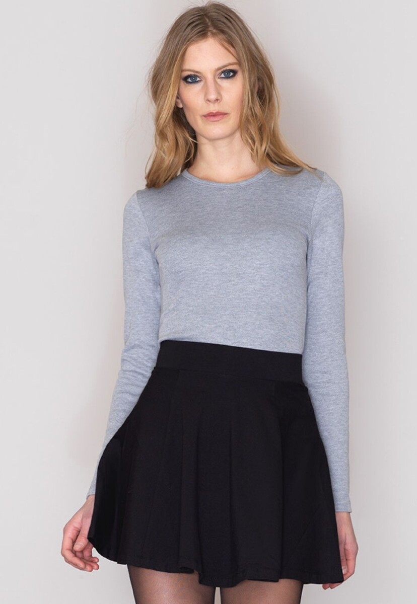 CAMISETA 100% ALGODON FRIZADO MANGA LARGA - GRIS 