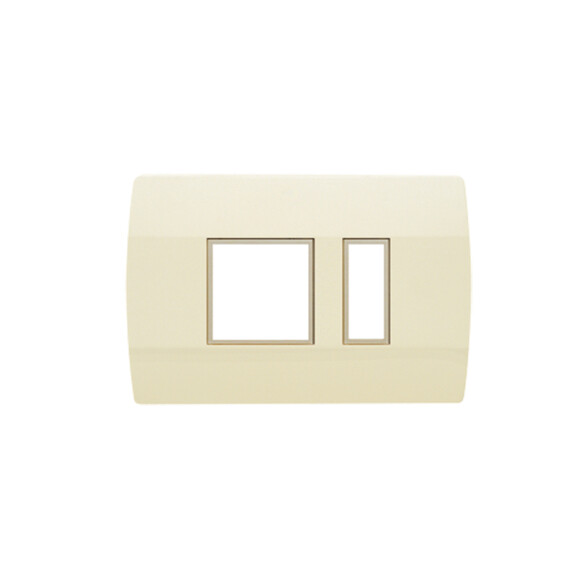 Plaqueta p/1 mód. simple+1 doble - Visione marfil C52510