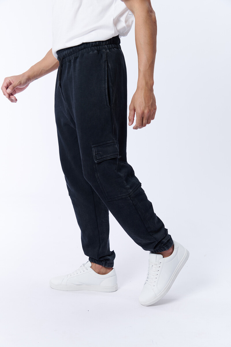 Pantalón Deportivo Cargo Gris Oscuro