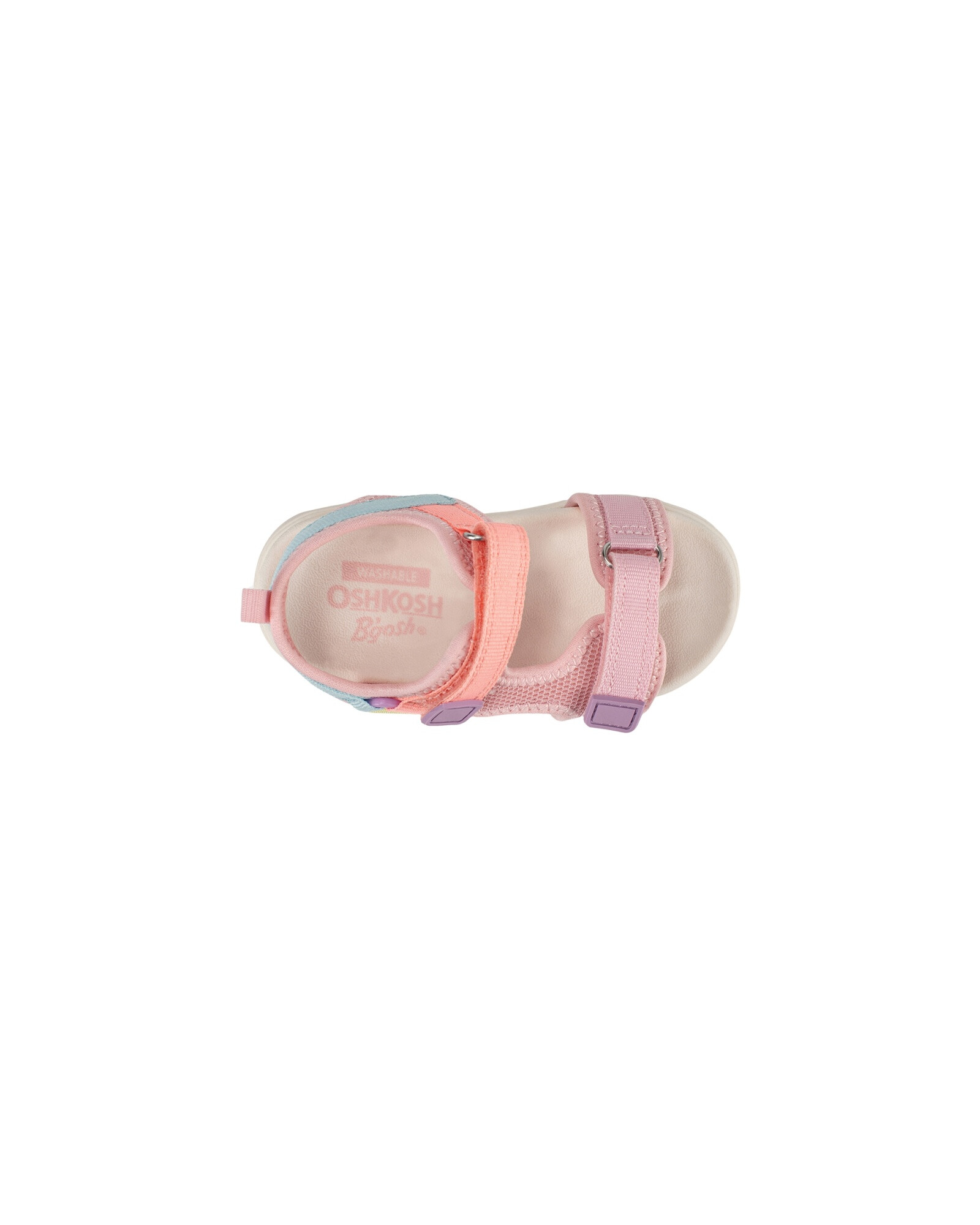 Sandalias con velcro, rosadas, diseño bloques de color Sandalias con velcro, rosadas, diseño bloques de color