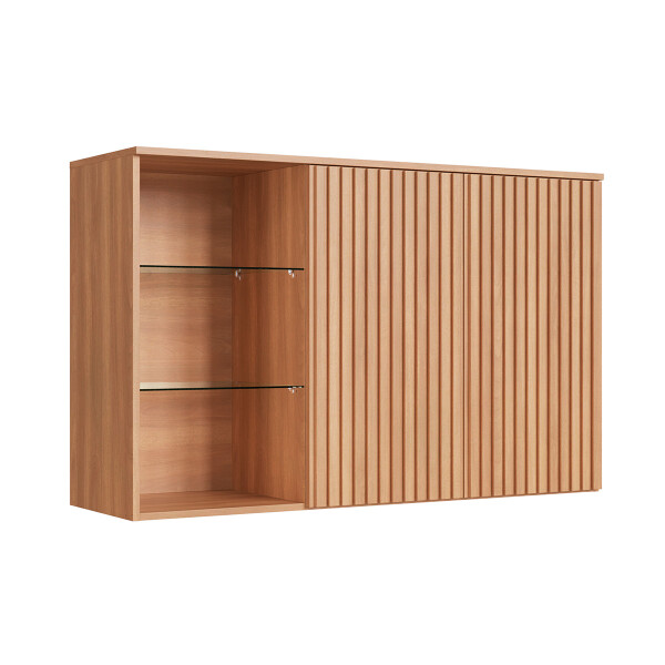 Módulo aéreo ALICE 1,20 m, 2 puertas ripadas, color Freijó Módulo Aéreo Alice 1,20 M, 2 Puertas Ripadas, Color Freijó