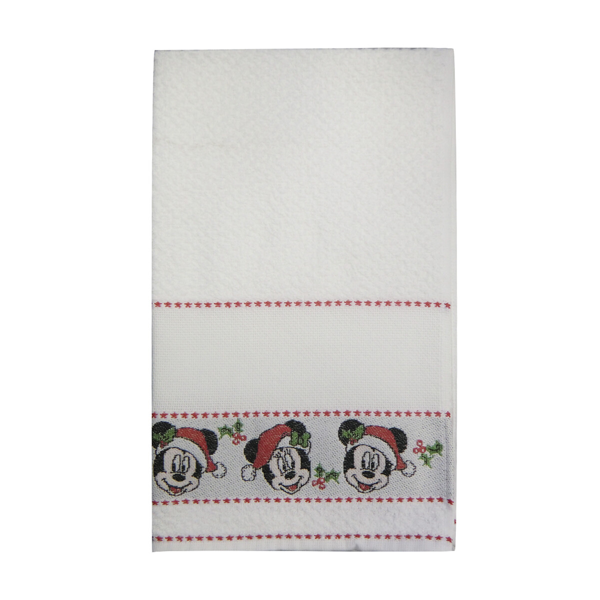 Repasador Dohler Bordado Jacquard Navidad Mickey 45 x 70 cm - BLANCO 