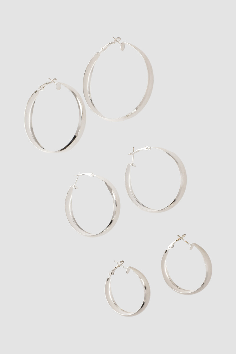 Set aros grandes Plata