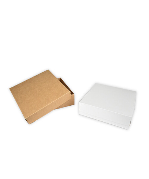 Caja eco 38 - 20x20x6 cm. REVERSIBLE BLANCO - MADERA