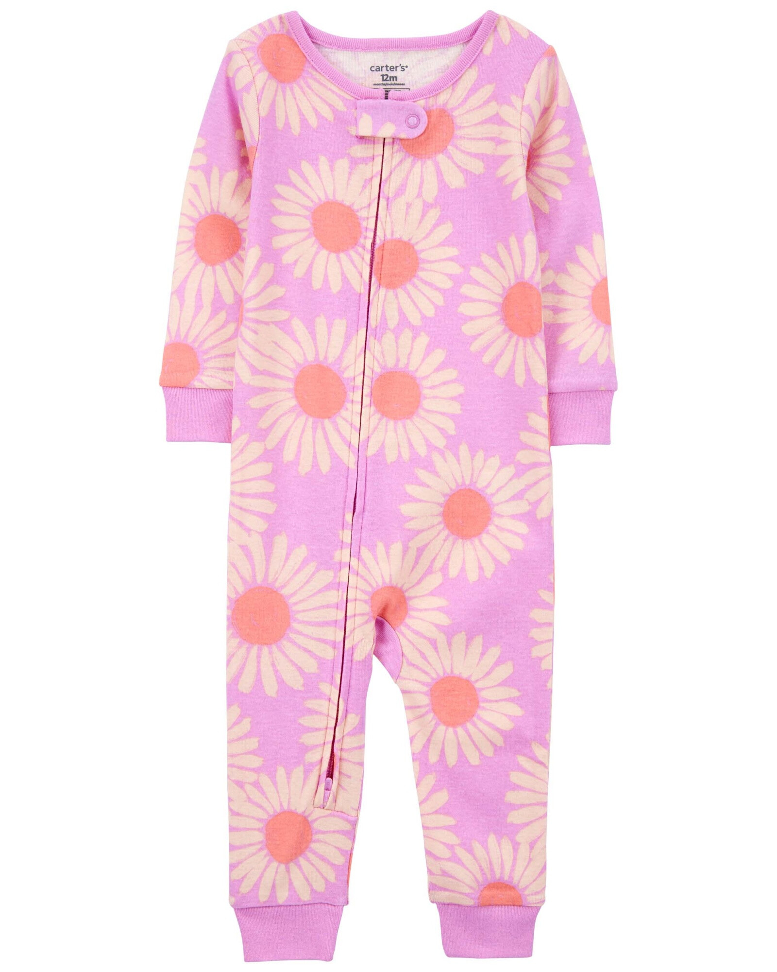 Pijama una pieza de algodón, diseño margaritas Pijama una pieza de algodón, diseño margaritas