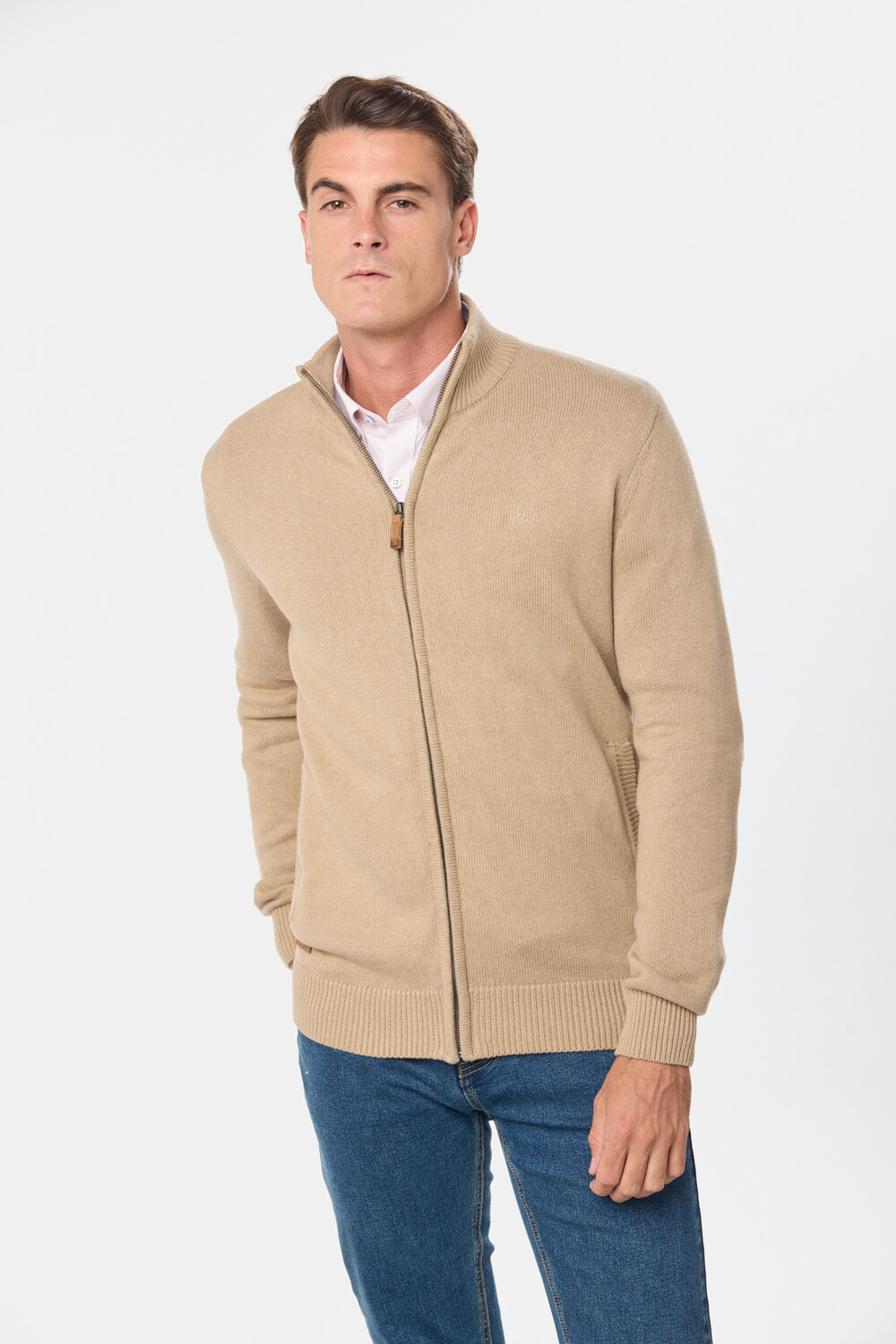 CAMPERA TEJIDA DE ALGODON Beige