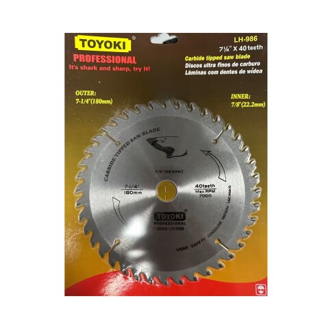 Disco para madera 7 1/4" 40 dientes Disco Para Madera 7 1/4" 40 Dientes