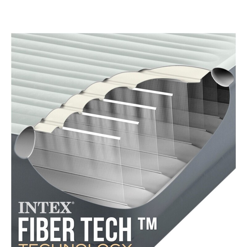 INTEX CAMA DE AIRE PREM-AIRE® TECNOLOGIA FIBER TECH DE DOBLE BASE 2 PLAZAS QUEEN Intex Cama De Aire Prem-aire® Tecnologia Fiber Tech De Doble Base 2 Plazas Queen