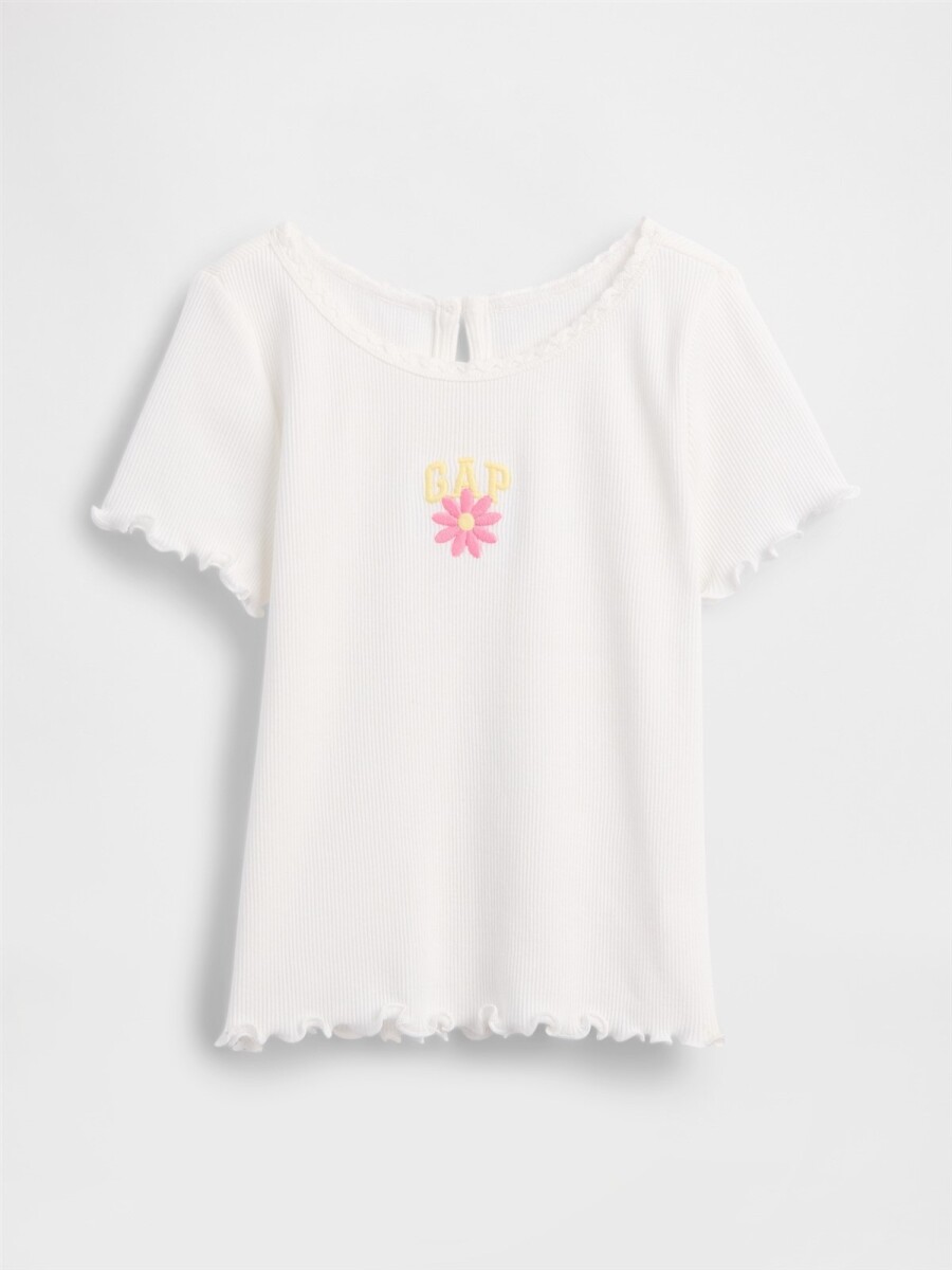 Remera Logo Gap Rib Toddler Niña - New Off White 