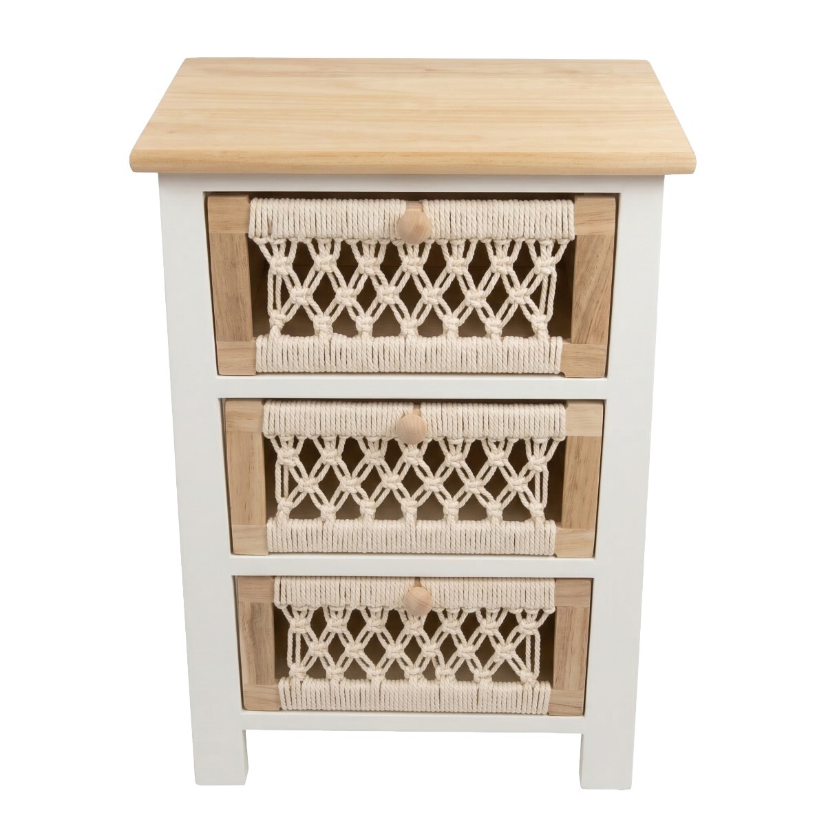 GABINETE BEIGE/BLANCO C/3 CAJONES 40X27X60CM 