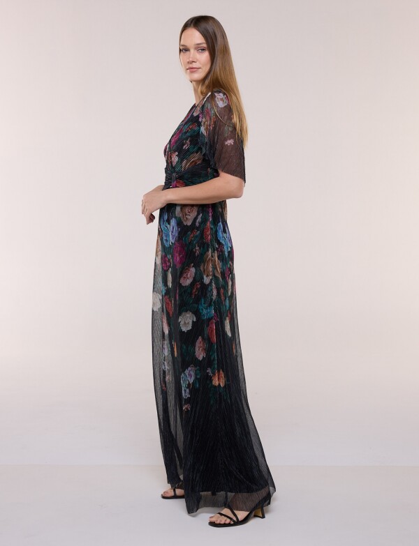 Vestido Noche Floral NEGRO/MULTI