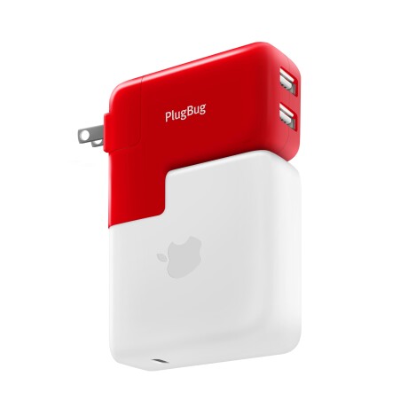 Cargador adaptador plugbug duo macbook para viajes twelve south Rojo