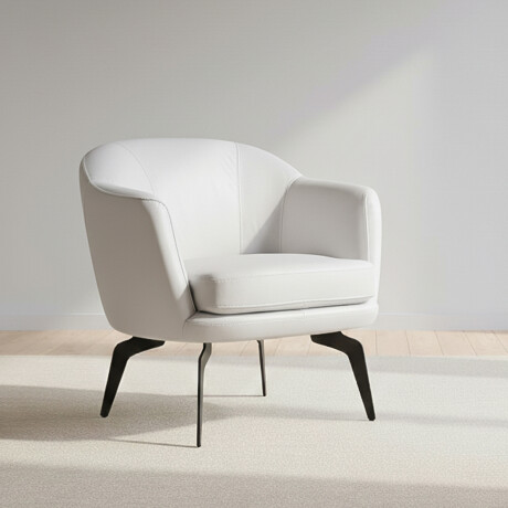 BUTACA FIJA 1 CUERPO CUERO BLANCO 1002 OFFWHITE