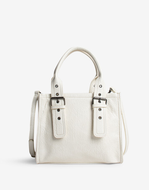 City Cartera City Con Hebilla - Blanco Crudo