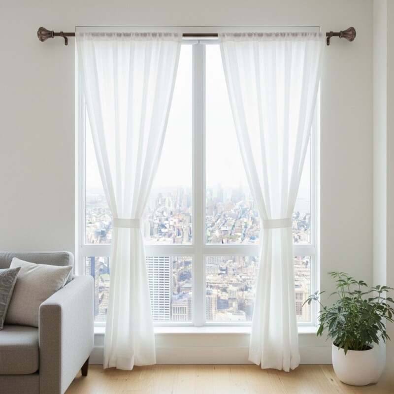 VARA METAL BRONCE P/CORTINA 218-304.8CM Unica