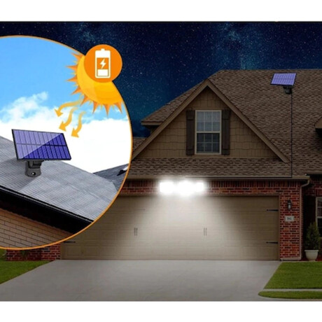 Foco Solar Pared Ángulo Ajustable 171Leds c/Sensor y Control Negro