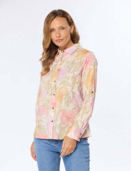 CAMISA DE LINO ESTAPADA Rosa