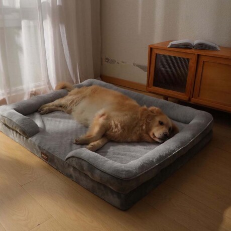 Cama Baylor Cucha Mediana Acolchonada de Felpa p/ Perro Gato Verde/blanco