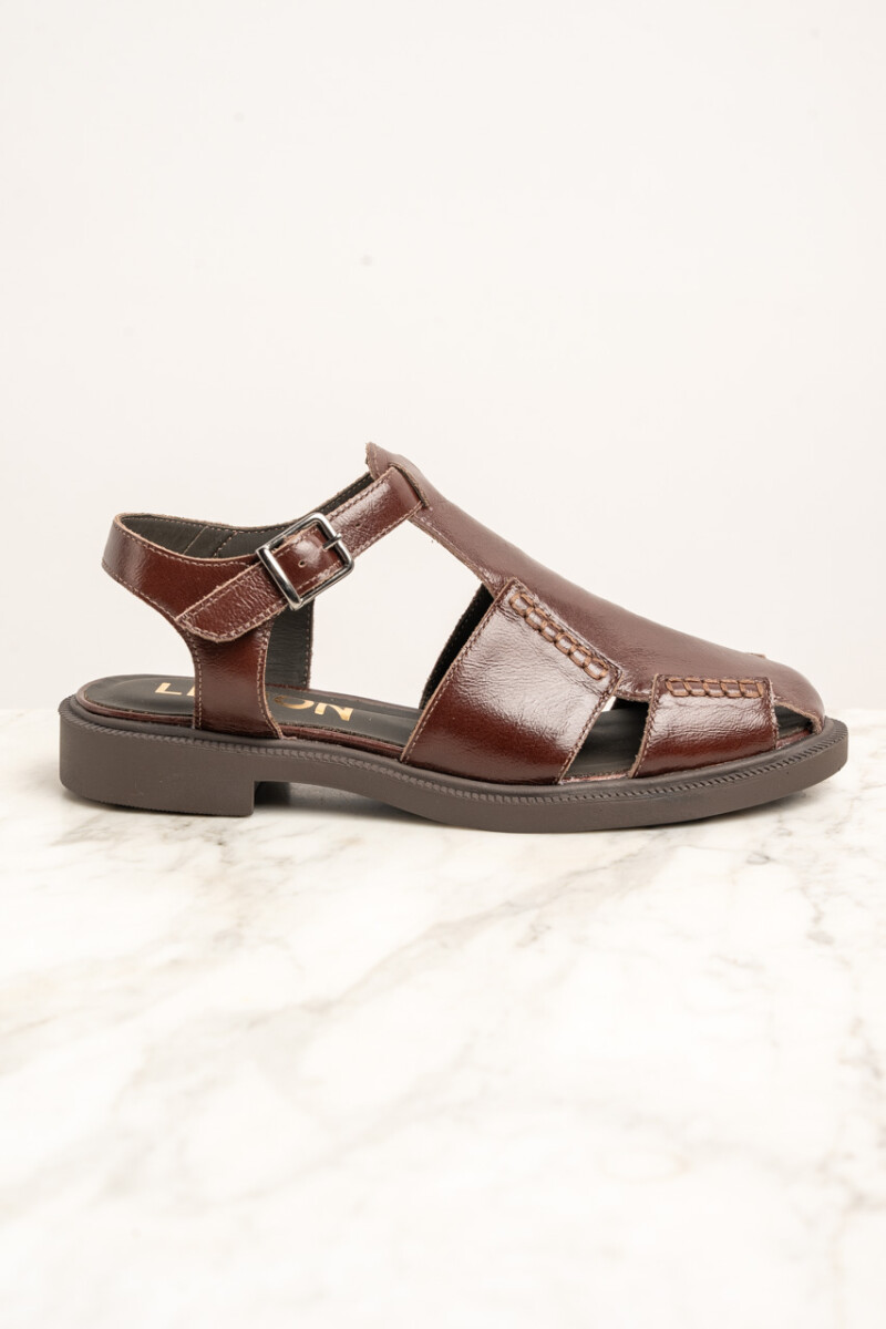 Sandalias Cuero Marrón
