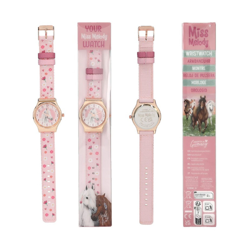 Reloj de pulsera Miss Melody Top Model Flores y rosa
