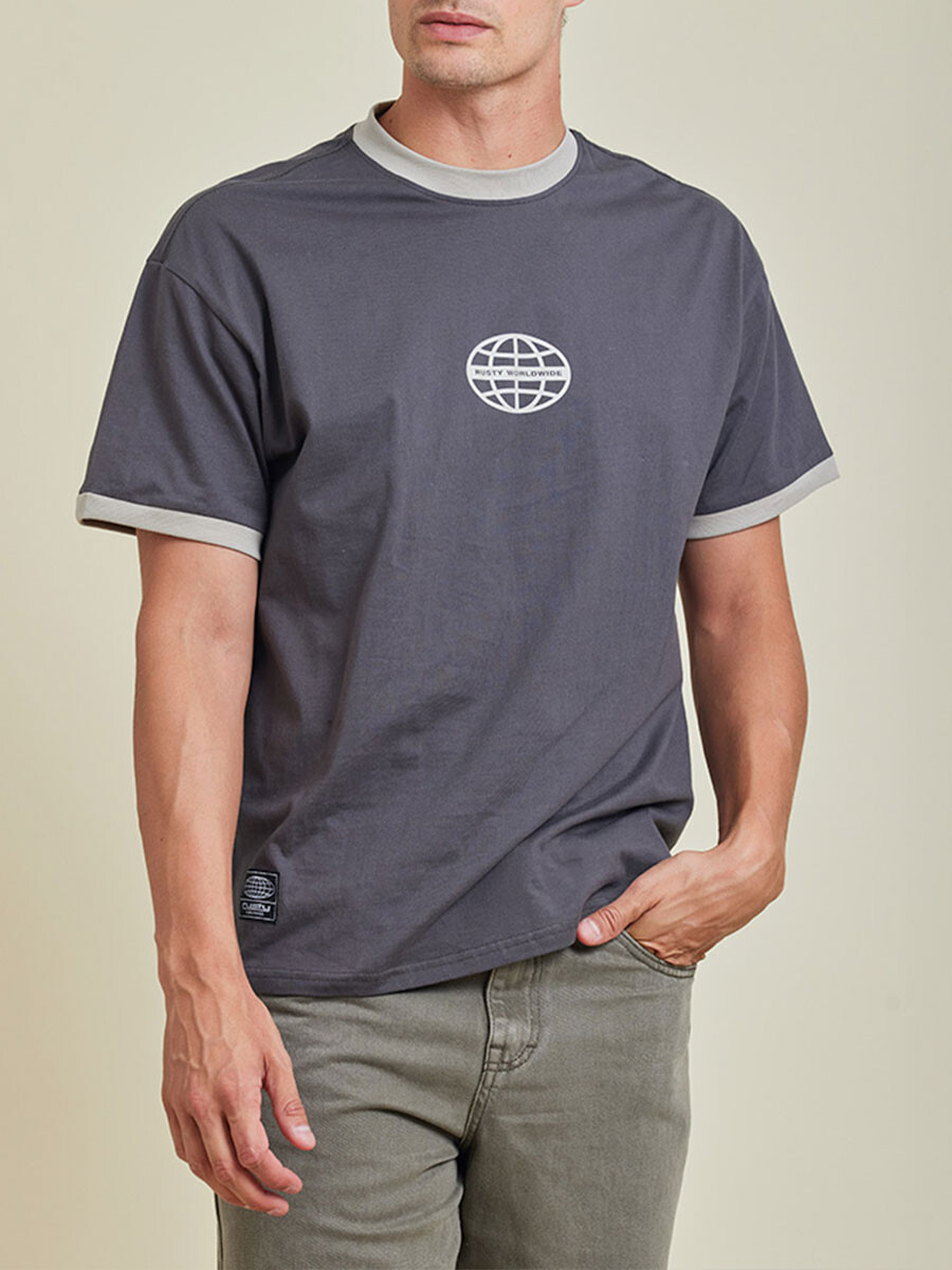 T-SHIRT RUNEL RUSTY - Gris Oscuro 