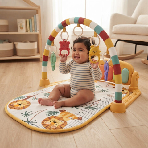 Alfombra Gimnasio Musical Y Luz Para Bebés Con Accesorios U