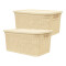 Set x2 Caja simil ratán 7,5 lts 31x21x14,7 cm BEIGE