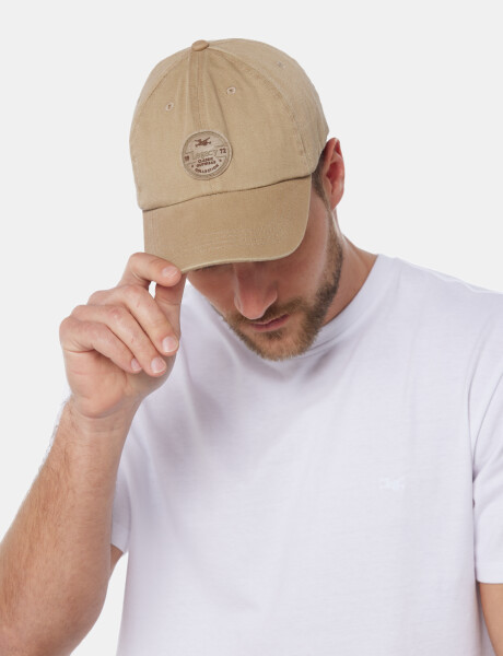 GORRO LONA CON PARCHE Beige