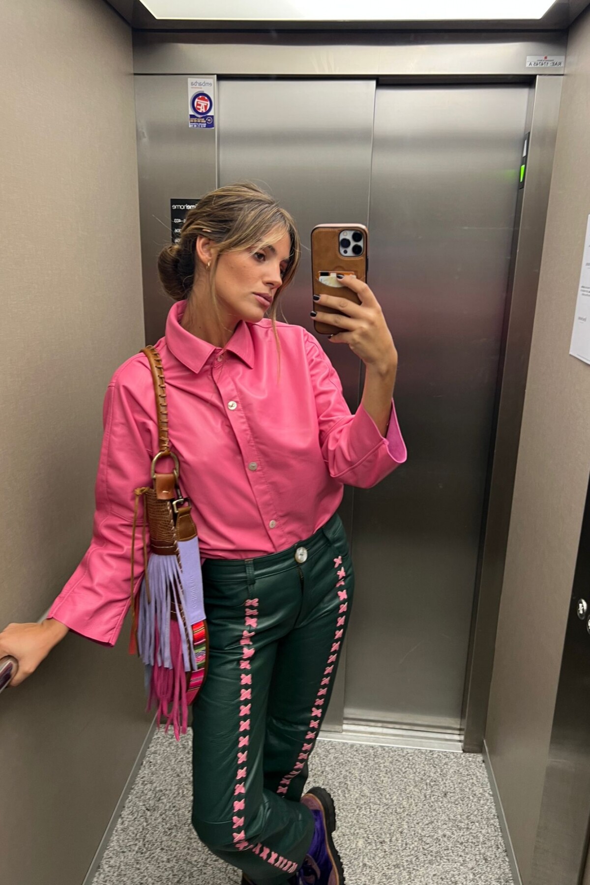 Leather Vila Shirt Chicle