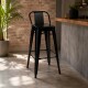 Banqueta Tolix con respaldo NEGRO