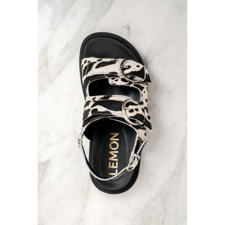 Sandalia Pelo Vaca Negro