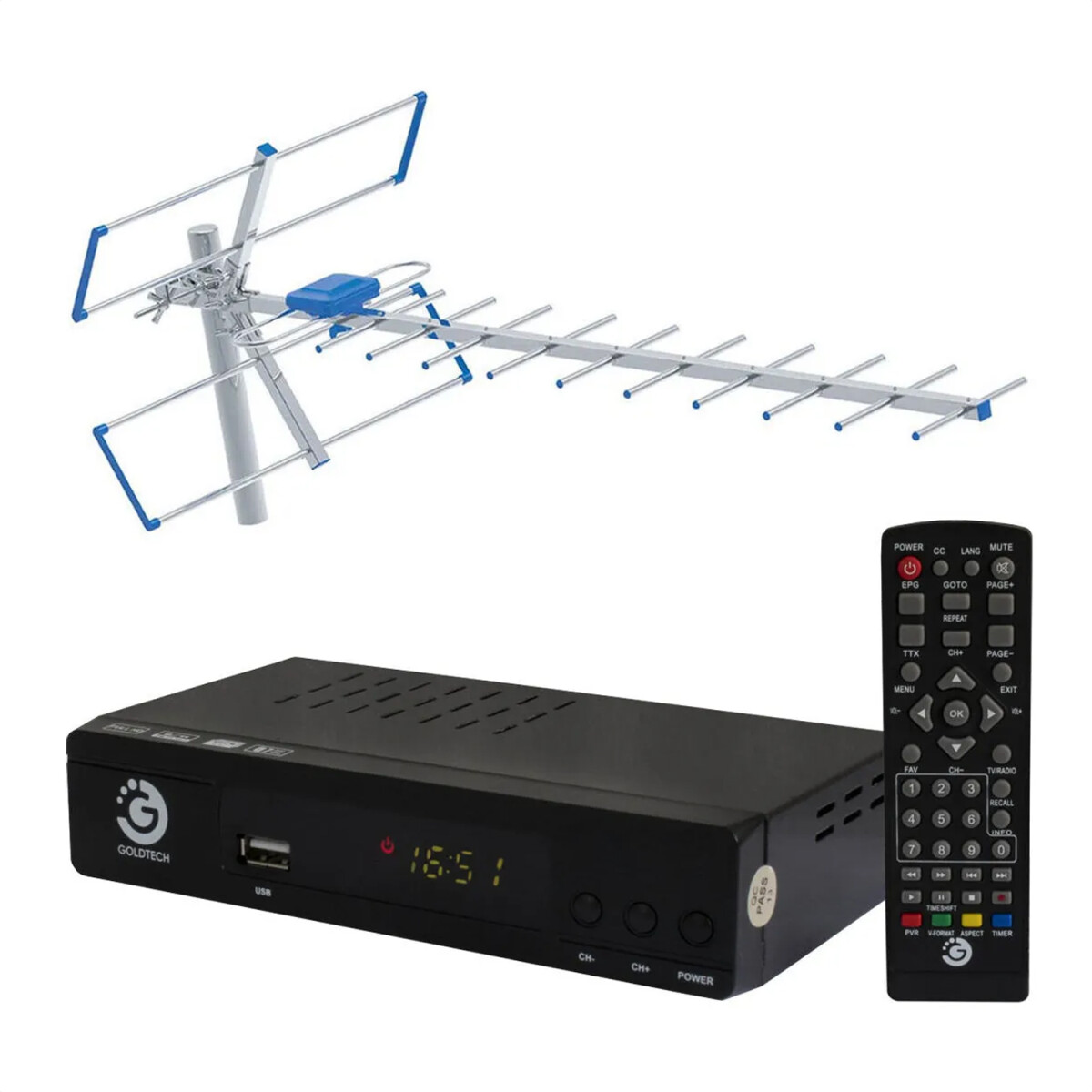 Antena Ledstar Ltv-2515 + Sintonizador De Tv Digital ltv-view - PK SINTONIZADOR + ANTENA LTV-006 