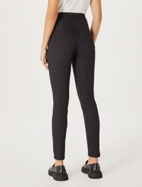 PANTALÓN DE JEAN CINTURA MEDIA SKINNY NEGRO