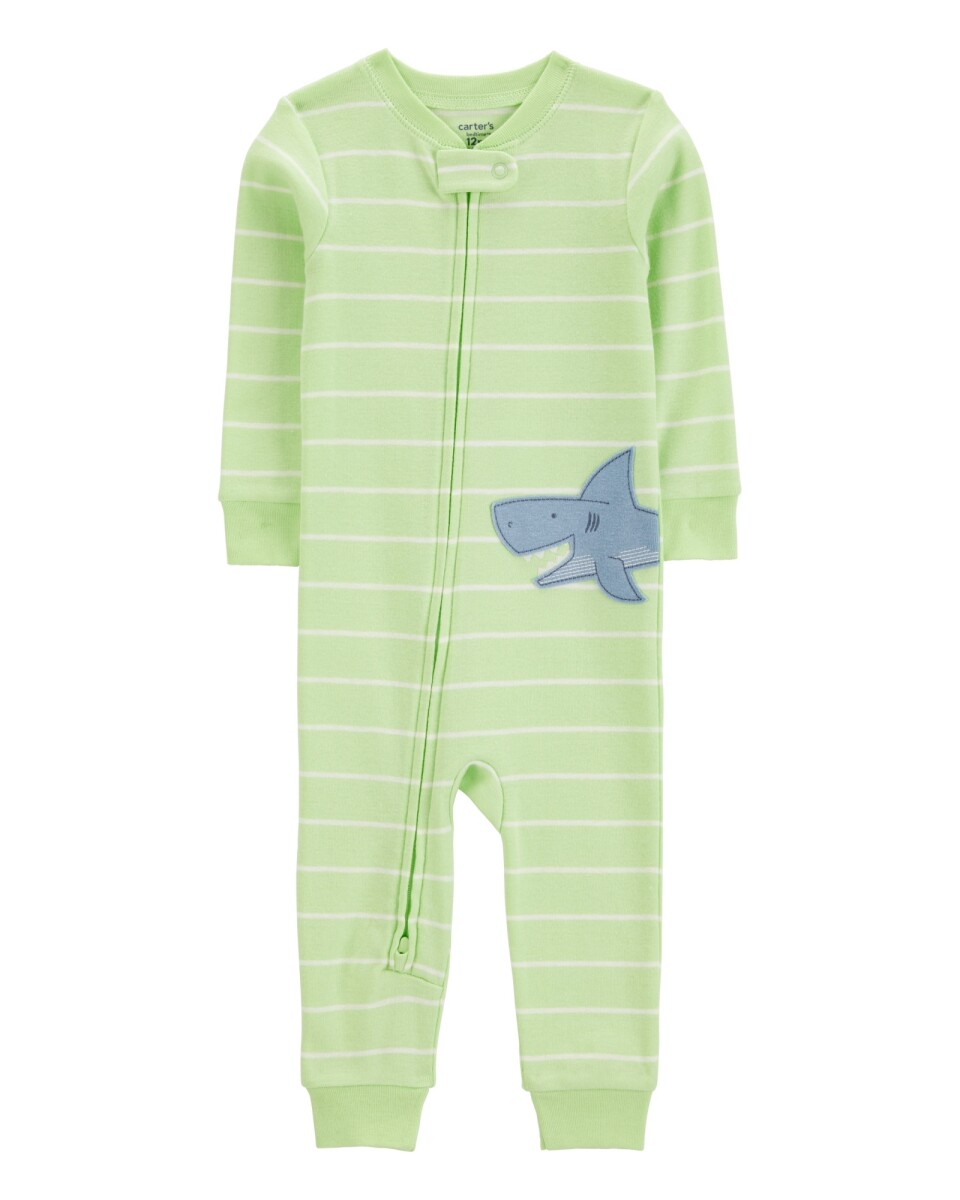 Pijama una pieza de algodón, estampa tiburón 