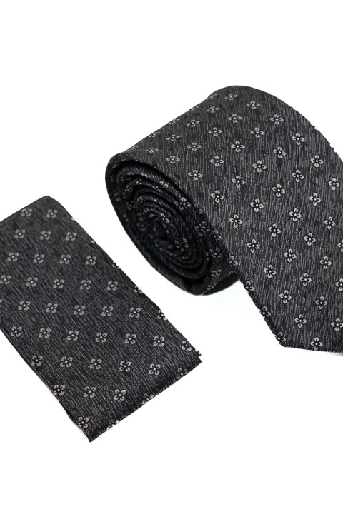 Corbata con Pañuelo GRIS OSCURO