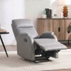 Sillón Recliner 1 Cuerpo Cuero Sintético - Adri Gris Claro