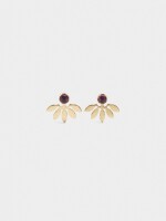 Pendientes De Hoja Con Piedra dorado