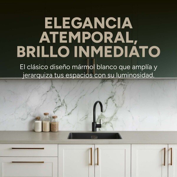 Placa PVC Símil Mármol 2,44x1,22m 3mm Pack X10 Mármol Blanco Gris