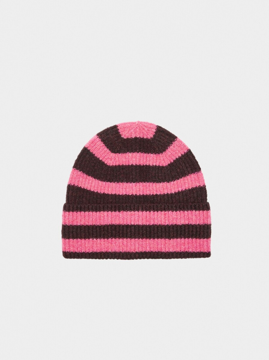 Gorro De Rayas Con Dobladillo - multicolor 