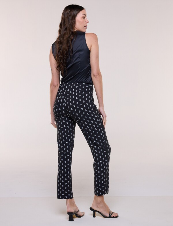 Pantalón Elastizado Estampado NEGRO/BLANCO
