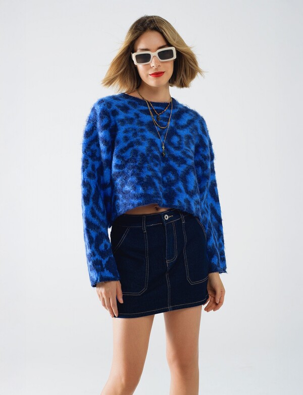 Buzo Lana Print AZUL