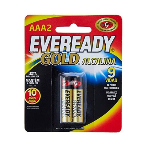 Pack x 2 Pilas AAA Alcalinas Eveready Gold U