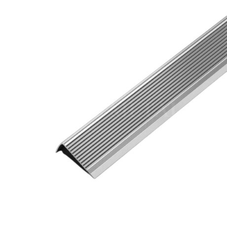 Perfil En L Para Escalon En Aluminio Antideslizante 37mm 2.5mts Cromo Mate Perfil En L Para Escalon En Aluminio Antideslizante 37mm 2.5mts Cromo Mate