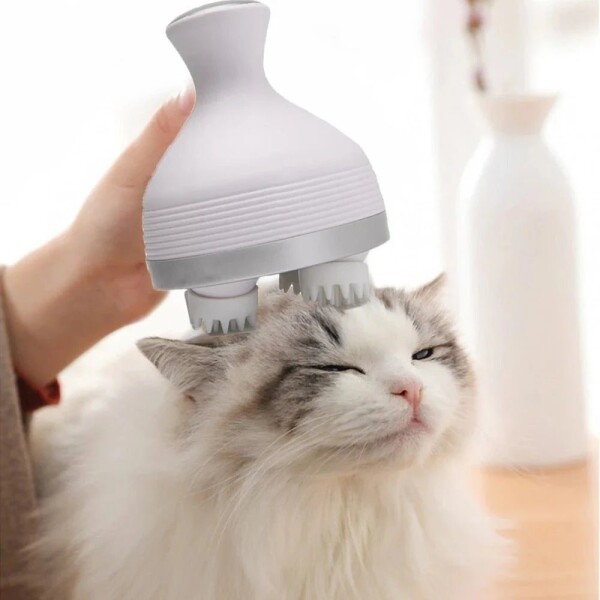 Masajeador Recargable USB Gatos Perros Regulable Con Base Color Variante Lila
